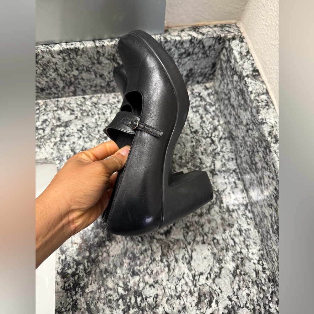Dansko Tara Mary Jane black leather clog heels